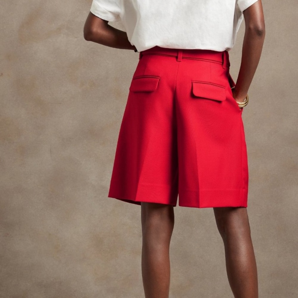 Banana Republic Italian Wool Red Sunset Bermuda Shorts - Picture 4 of 11